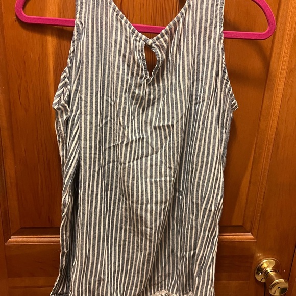 Vintage America Navy and White Striped Lace Top - Picture 3 of 4